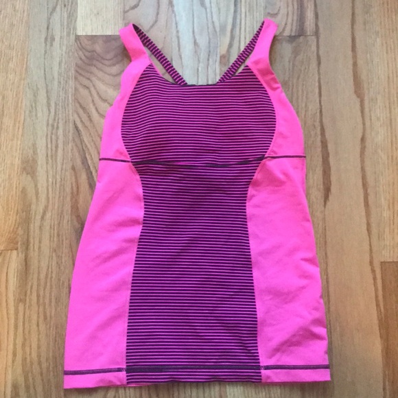 lululemon athletica Tops - Lululemon Energy Tank Hyper Stripe Raspberry Glo